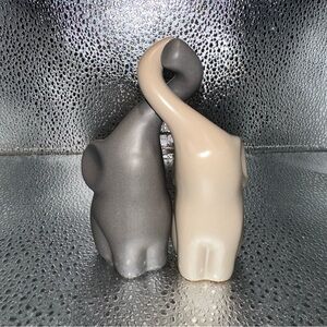 Ebony & gray Ceramic Elephant Figurine